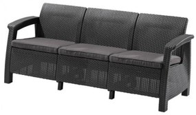 Canapea Corfu love seat max, culoare grafit, cu pernă gri deschis