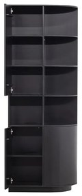 Bibliotecă modulară neagră din lemn masiv de pin 78x210 cm Finca – WOOOD