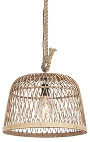 Lampă suspendată rustică din ratan - Calamus