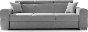 Canapea Extensibilă 3 locuri BELLAGIO, cu tetiere reglabile, 242x95x99 cm, Gri-Deschis-Enjoy