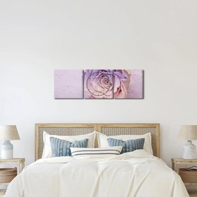 Tablou detaliu florii de trandafir (cu ceas) (90x30 cm)