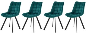 Set 4 scaune K332 velvet turcoaz
