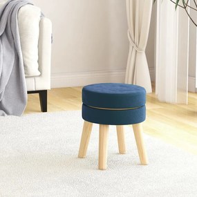 Taburet rotund, albastru, catifea 1, Albastru, Catifea