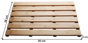 Covor antiderapant pentru baie, bambus natural lăcuit, KLERA