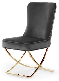 Scaun tapitat Scarlet gri inchis/gold h97 cm