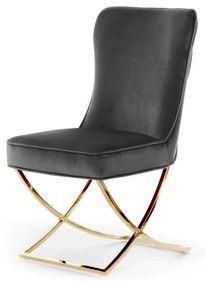 Scaun tapitat Scarlet gri inchis/gold h97 cm