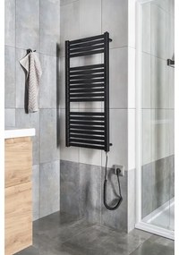 Radiator portprosop electric pentru baie Aqualine TONDI-E 300W/230V 97 cm negru mat