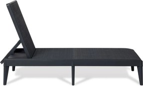 SIROLO șezlong de grădină din plastic, grafit