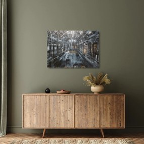 Tablou pe sticlă cu u interiorul clădirii vechi (70x50 cm)
