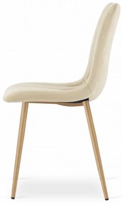 Set de masa 1 + 4, masa de dining alba ADRIA 120x80 cm + scaun de catifea crem LAVA