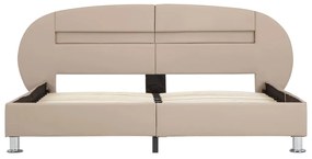 Cadru pat cu LED, cappuccino, 180 x 200 cm, piele ecologica Cappuccino, 180 x 200 cm