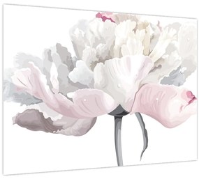 Tablou pe sticlă - Floare de trandafir (70x50 cm)