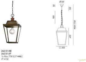 Pendul de exterior cu protectie IP43, Quadro 262.51