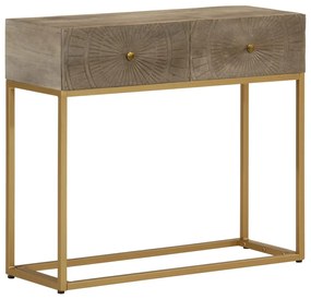 vidaXL Masă consolă, 90x30x76 cm, lemn masiv de mango și fier