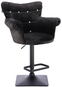 HR804KW scaun Catifea Neagră cu Bază Neagră