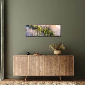 Tablou peisajului montan (cu ceas) (90x30 cm)