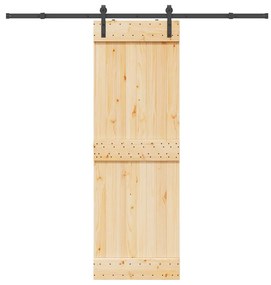 vidaXL Ușă glisantă cu set de feronerie 70x210 cm, lemn masiv de pin