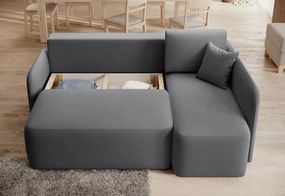 OFERTA Set canapea de colț gri închis HADSON colț dreapta calitate II