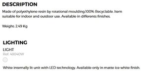 CORP DE ILUMINAT LED DECORATIV VASES LAMPS 40cm