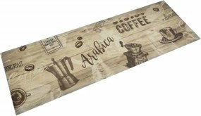 vidaXL Covor de bucătărie lavabil Coffee, maro, 60x180 cm, catifea