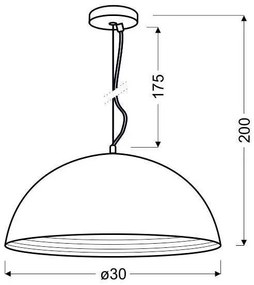Lustră pe cablu DORADA 1xE27/60W/230V cupru