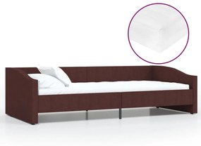 3080412 vidaXL Pat de zi cu saltea & USB, violet, 90x200 cm, textil