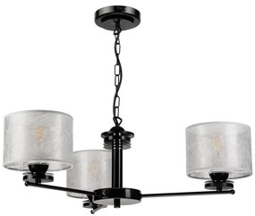 Candelabru suspendat ROSA cu lanț 3xE27/60W/230V negru/gri