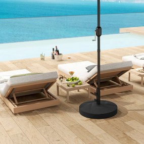 Outsunny Bază pentru Umbrelă Reumplibilă cu Apă 25kg/Nisip 30kg, pentru Tije de Umbrelă Ø36/38/48 mm, Negru | Aosom Romania