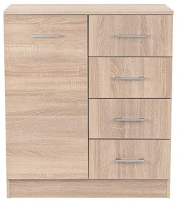 Comodă Miami cu 1 ușă și 4 sertare 80x92 cm stejar sonoma-stejar sonoma