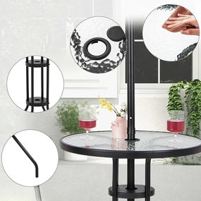 Set de bar pentru exterior, 4 piese, cu umbrelă