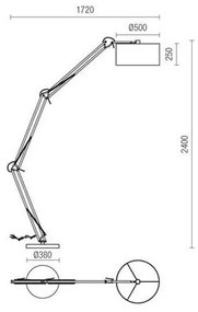 Lampadar Redo 02-385 AZAR 1xE27/42W/230V alb/crom