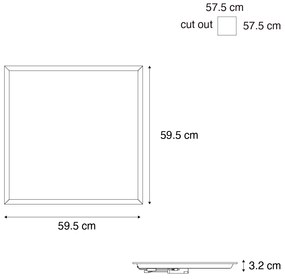 Panou LED incastrat alb patrat incl. LED 3000K - 6500K cu comutator DIP - Seagal