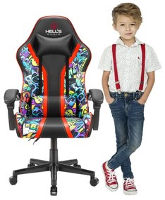 Scaun gaming pentru copii HC - 1005 HERO Graffiti culoare închisă