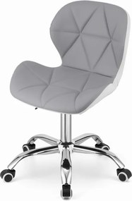 Scaun de birou AVOLA VELVET gri-alb