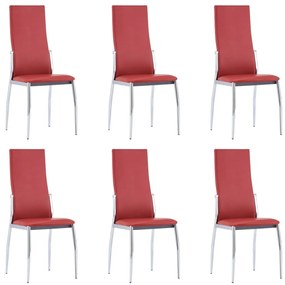 Set mobilier de bucatarie, 7 piese, rosu, piele ecologica Rosu, 7