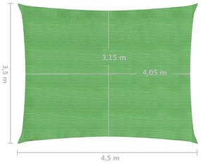 Panza parasolar, verde deschis, 3,5x4,5 m, HDPE, 160 g m   Lysegronn, 3.5 x 4.5 m
