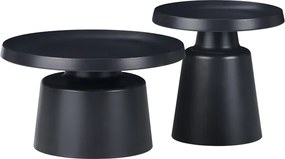 Set 2 Masute Cafea Golman Negre, Metal