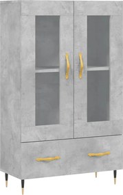 vidaXL Dulap înalt, gri beton, 69,5x31x115 cm, lemn prelucrat