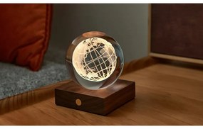 Veioză maro cu luminozitate reglabilă cu abajur din sticlă (înălțime 12 cm) Amber – Gingko