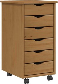 vidaXL Dulap rulant cu sertare „MOSS”, maro miere, lemn masiv de pin