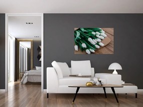 Tablou cu buchet de lalele albe (90x60 cm)