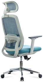 Scaun birou ergonomic bleu din mesh cu suport lombar reglabi OFF 403