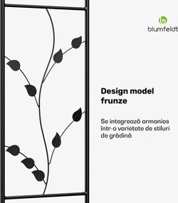 Blumfeldt FloraBelle Arch, Arcadă roz, modele decorative cu frunze, rezistent la intemperii, suport pentru plante cățărătoare.