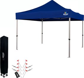 Foișor de grădină pliabil 3x3 m | Protecție UV/PVC premium | Construcție robustă BRIMO | Montaj rapid fără scule - fără pereți - Albastru