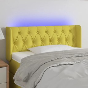 3123569 vidaXL Tăblie de pat cu LED, verde, 103x16x78/88 cm, textil