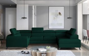 Coltar extensibil cu spatiu pentru depozitare, 330x98x200 cm, Escada R01, Eltap (Culoare: Verde / Kronos 19)