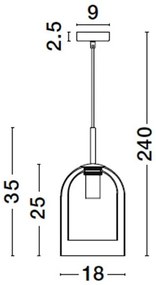 Lustra, Pendul modern Velor fumuriu 18cm