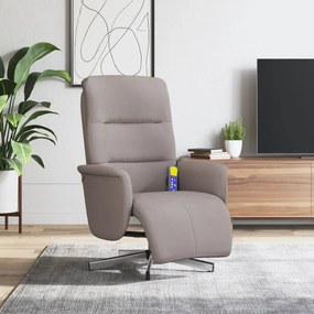 vidaXL Fotoliu masaj rabatabil cu suport picioare, gri taupe, textil