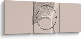 Tablou - Frunze bej N⁰4 (cu ceas) (90x30 cm)