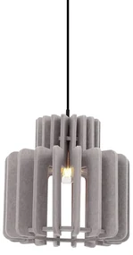 Lampă suspendată retro neagră cu abajur gri-maroniu - Felt